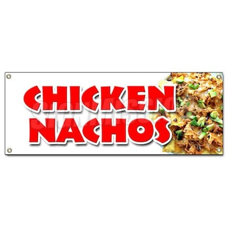 Signmission CHICKEN NACHOS BANNER SIGN snack melted mexican chili taco tex mex food B-Chicken Nachos